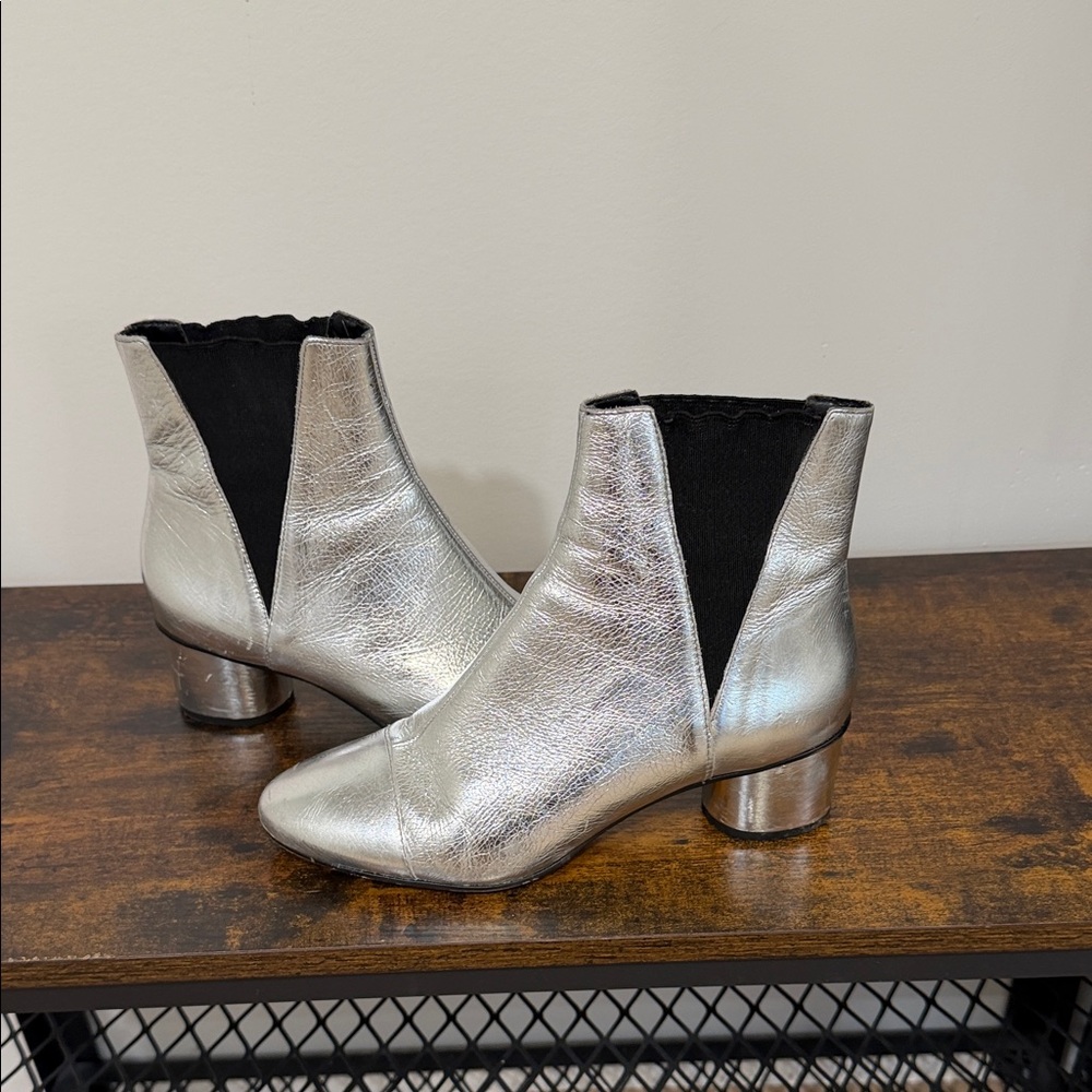 Rebecca Minkoff Silver and Black Ankle Booties